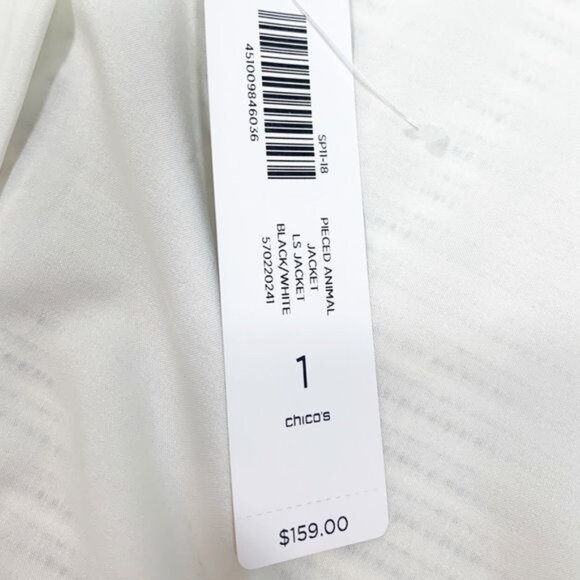 Chico’s Women's Woven Blazer Snap Closure Size Medium NWT - Picture 9 of 16